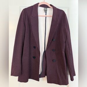 Worthington Maroon Textured Double-Breasted Blazer Sz medium